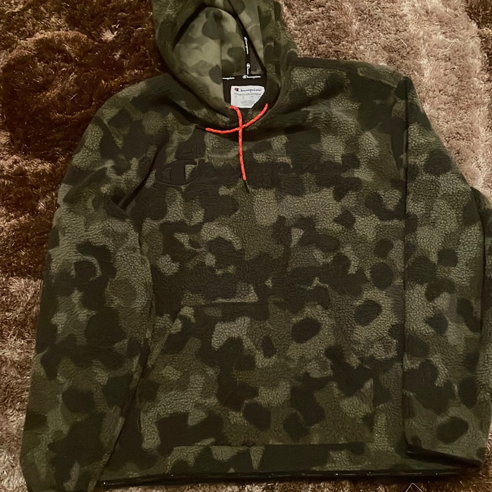 Champion Green Hoodie Size Large